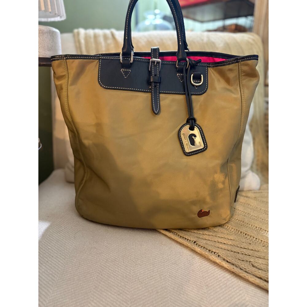 Dooney & Bourke Nylon Editor's Tote - Olive Green Khaki Pink